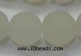 CAG6685 15 inches 18mm round white pilates agate beads