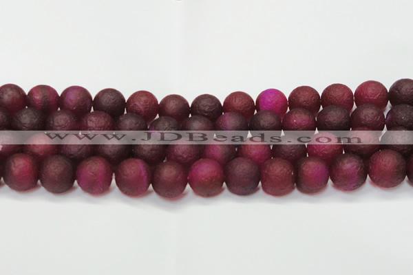 CAG6713 15 inches 14mm round plum pilates agate beads