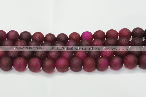 CAG6714 15 inches 16mm round plum pilates agate beads