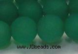 CAG6733 15 inches 14mm round green pilates agate beads