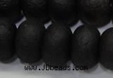 CAG6749 15 inches 12*16mm rondelle black pilates agate beads