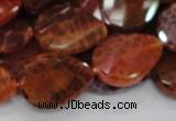 CAG675 15.5 inch 18*25mm faceted teardrop twisted natural fire agate beads