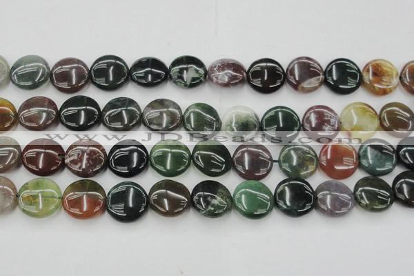 CAG6773 15.5 inches 18mm flat round Indian agate beads wholesale