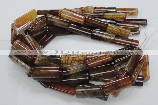 CAG689 15.5 inches 15*35mm rectangle dragon veins agate beads