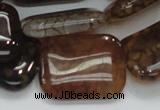 CAG690 15.5 inches 22*30mm rectangle dragon veins agate beads