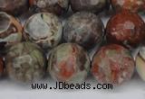 CAG7015 15.5 inches 14mm faceted round ocean agate gemstone beads