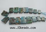 CAG7070 Top drilled 15*20mm - 25*30mm trapezoid ocean agate beads