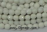 CAG710 15.5 inches 6mm faceted round white agate gemstone beads