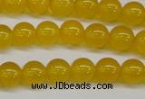 CAG7102 15.5 inches 8mm round yellow agate gemstone beads