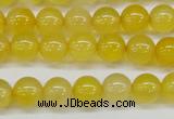 CAG7109 15.5 inches 8mm round yellow agate gemstone beads