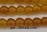 CAG7114 15.5 inches 9*10mm apple-shaped yellow agate gemstone beads