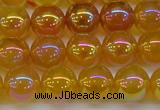 CAG7124 15.5 inches 12mm round AB-color yellow agate gemstone beads