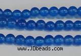 CAG7158 15.5 inches 4mm round blue agate gemstone beads