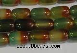 CAG7175 15.5 inches 8*12mm drum rainbow agate gemstone beads