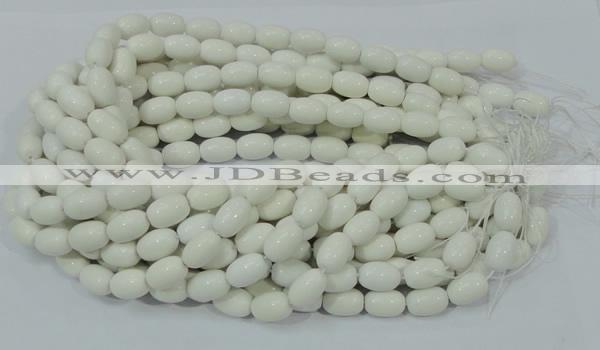 CAG718 15.5 inches 10*15mm rice white agate gemstone beads wholesale