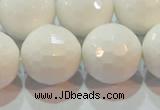 CAG7188 15.5 inches 20mm faceted round white agate gemstone beads