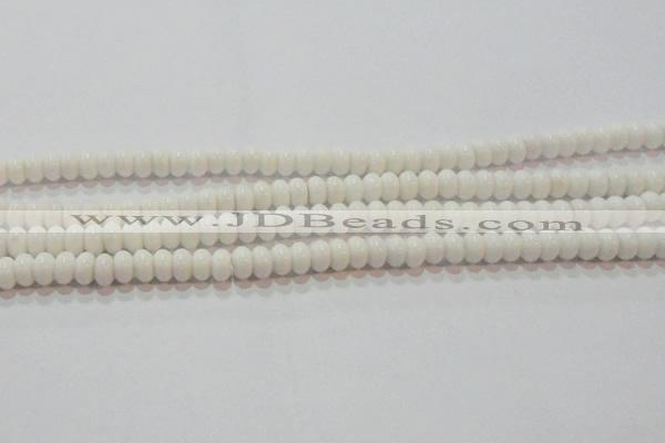 CAG7191 15.5 inches 5*8mm rondelle white agate gemstone beads