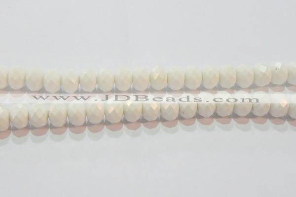 CAG7195 15.5 inches 10*14mm faceted rondelle white agate beads