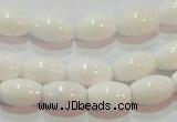 CAG7201 15.5 inches 6*9mm rice white agate gemstone beads