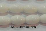 CAG7202 15.5 inches 8*12mm rice white agate gemstone beads