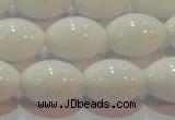 CAG7203 15.5 inches 10*14mm rice white agate gemstone beads