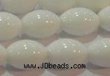 CAG7204 15.5 inches 12*16mm rice white agate gemstone beads