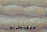 CAG7205 15.5 inches 8*16mm rice white agate gemstone beads