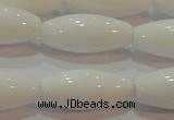 CAG7206 15.5 inches 7*21mm rice white agate gemstone beads