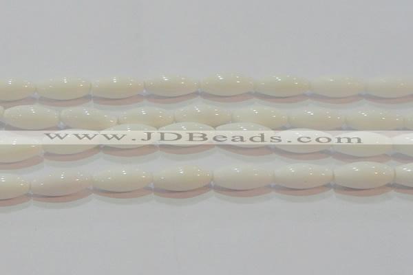 CAG7206 15.5 inches 7*21mm rice white agate gemstone beads