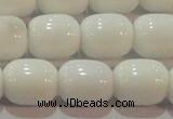 CAG7211 15.5 inches 10*12mm drum white agate gemstone beads