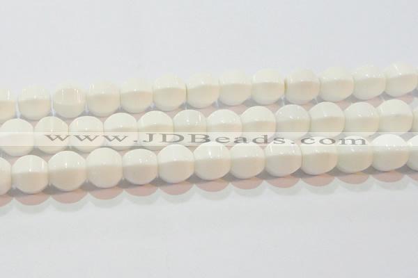 CAG7215 15.5 inches 14*14mm pumpkin white agate gemstone beads