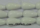 CAG722 15.5 inches 10*20mm teardrop white agate gemstone beads