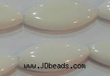 CAG7232 15.5 inches 16*33mm marquise white agate gemstone beads