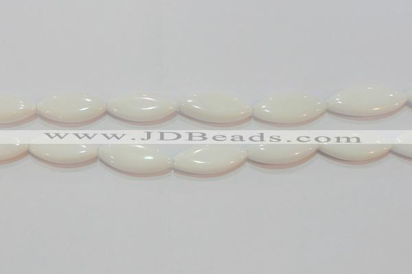 CAG7232 15.5 inches 16*33mm marquise white agate gemstone beads