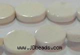 CAG7236 15.5 inches 13*18mm oval white agate gemstone beads