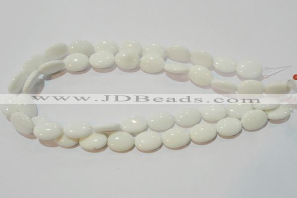 CAG7240 15.5 inches 10*14mm oval white agate gemstone beads