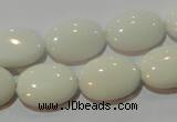 CAG7242 15.5 inches 15*20mm oval white agate gemstone beads