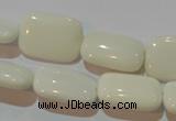 CAG7245 15.5 inches 10*14mm rectangle white agate gemstone beads