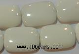 CAG7248 15.5 inches 15*20mm rectangle white agate gemstone beads