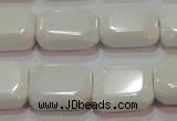 CAG7261 15.5 inches 13*18mm rectangle white agate gemstone beads