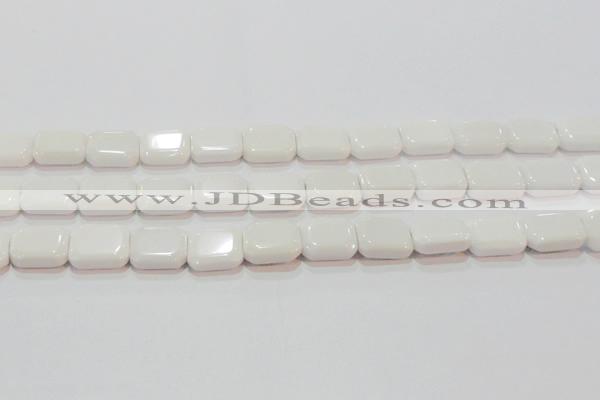 CAG7261 15.5 inches 13*18mm rectangle white agate gemstone beads