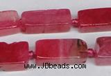 CAG7372 15.5 inches 8*20mm - 10*25mm cuboid dragon veins agate beads