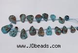 CAG7432 Top drilled 15*20mm - 20*35mm freeform ocean agate beads