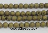 CAG7445 15.5 inches 4mm round plated druzy agate beads wholesale