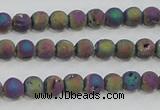 CAG7449 15.5 inches 6mm round plated druzy agate beads wholesale