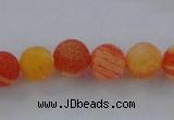 CAG7496 15.5 inches 8mm round frosted agate beads wholesale