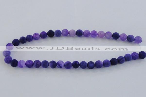 CAG7514 15.5 inches 12mm round frosted agate beads wholesale