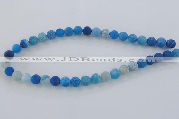 CAG7536 15.5 inches 8mm round frosted agate beads wholesale