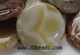 CAG781 15.5 inches 40mm flat round yellow agate gemstone beads