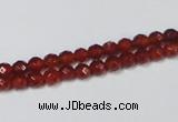 CAG7861 15.5 inches 3mm faceted round red agate beads wholesale